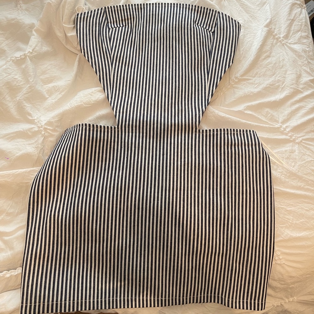 LIONESS Reignite Mini Dress in Navy Pinstripe